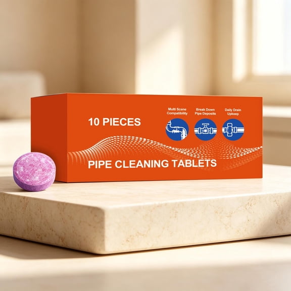 VVQ Pipe Cleaning Tablets, Powerful Pipe Dirt Decomposing Formula, Effervescent Deep Cleaning for Kitchen Sink Bathtub Drain Multi Scenario Drain Cleaner Tablets, Safe for PVC Plastic Stainless Steel