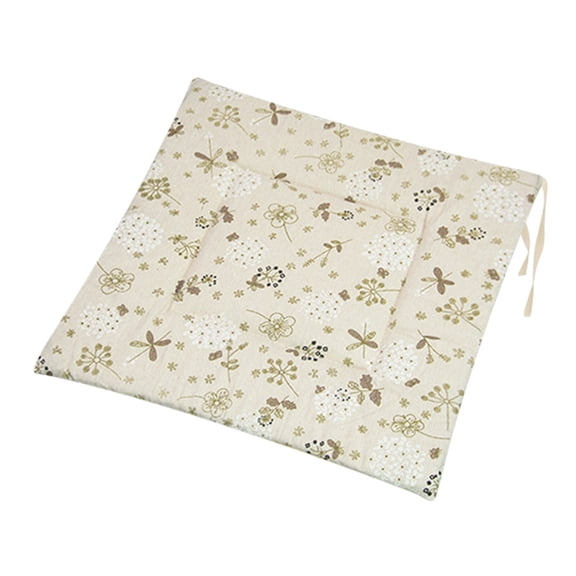 VVQ Printed Polyester Linen Rectangle Chair Cushion, Japanese Style Thick Floor Cushion for Futon, Washable Home Seat Cushion with Non-Slip Bottom for Living Room Bedroom
