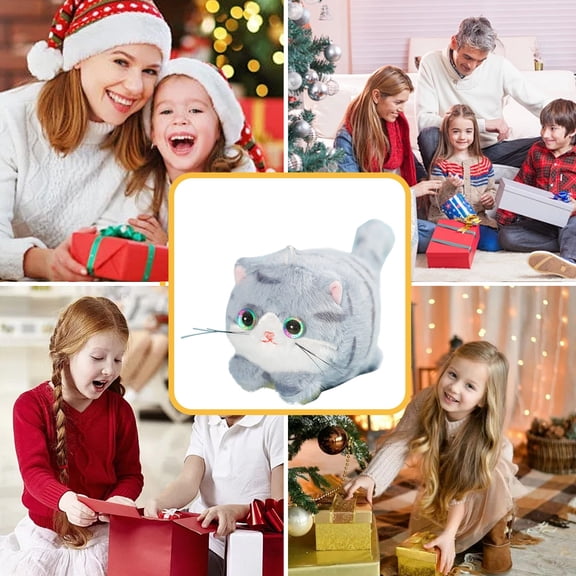 VVQ Pull String Pet Soft, Interactive Plush Animal with Wagging Tail, Adorable Cuddly Figure , Compact Portable for Playful Activity, Blue