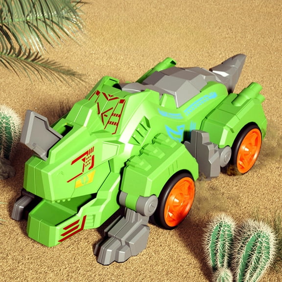 VVQ Push Sliding Stunt Car with Variable Form, Inertial Stunt Car with Cool Appearance Interactive Play, Push Cars for Entertainment with Rubber Tires, Green