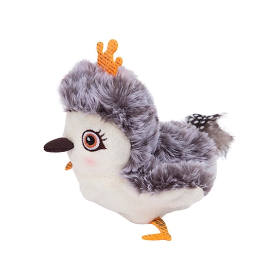 VVQ Remote Control Pet Chick Owl, Interactive Cat with 3 Modes, Automatic Standby Pet for Indoor Play, Washable Plush Cat with Charging Cable, Gray