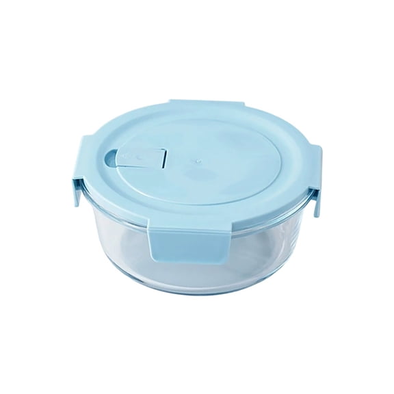 VVQ Round Airtight Food Storage Container, Leakproof Portable Meal Prep Bowl with Vent Lock Lid, Stain-Resistant Interior for Office Daily Lunch, Household Refrigerator Cold Food Storage Box Not