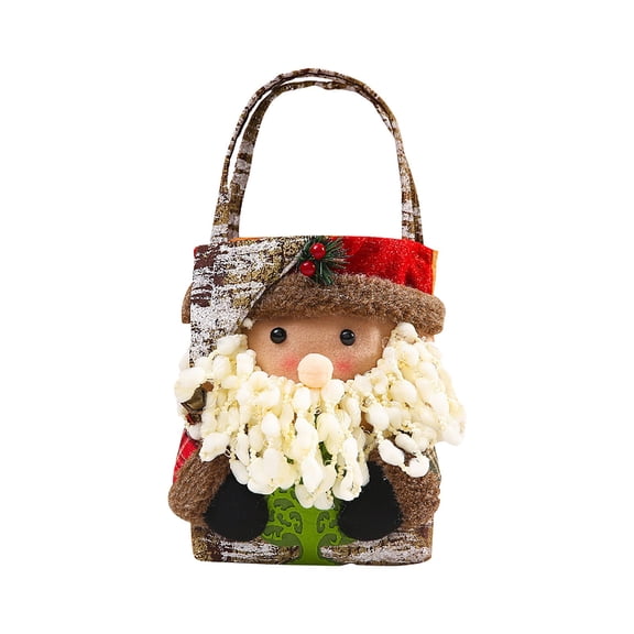 VVQ Sackcloth Christmas Candy Bag, Portable Red Wine Jacket Bag for Holiday Desktop Decor, Christmas Gift Sack for Goodie Cane Candies Treats