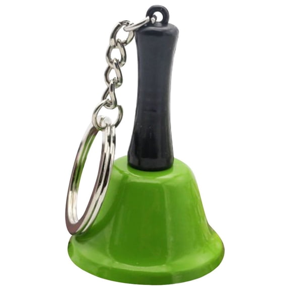 VVQ Santa Claus Handbell with Keyring, Tea Bell for Wedding Christmas Tree Decoration, Hand Bell for Classroom Restaurant Hotel Service Call 2.4x1.6x1.6 in, Green
