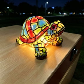 VVQ Sea Turtle Table Lamp, Artisan Resin Night Light with Soft Ambient Glow, USB Powered Mini Sculpture for Bedside Desk Shelf, Compact Decor for Lovers, Thoughtful Gift for Women Men