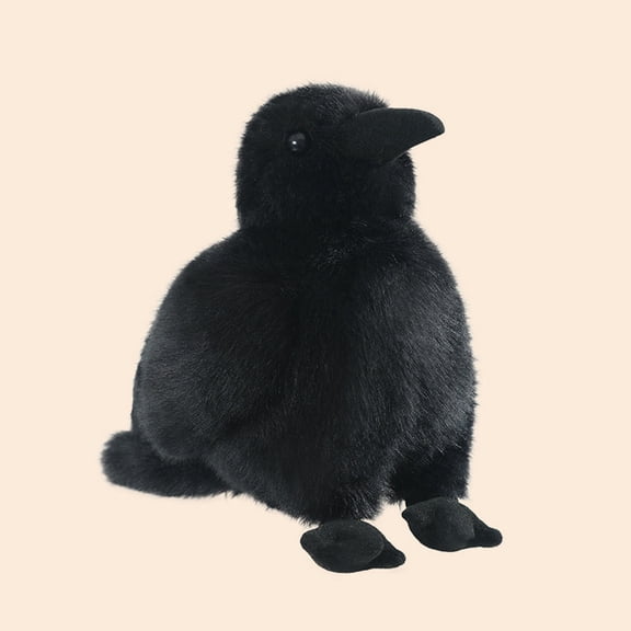 VVQ Simulation Crow Doll, Realistic Cute Animals Plush, Lifelike Black Crow Stuffed Animal for Claw Machine Prize, Crow Plushies for Adults with Soft Fabric