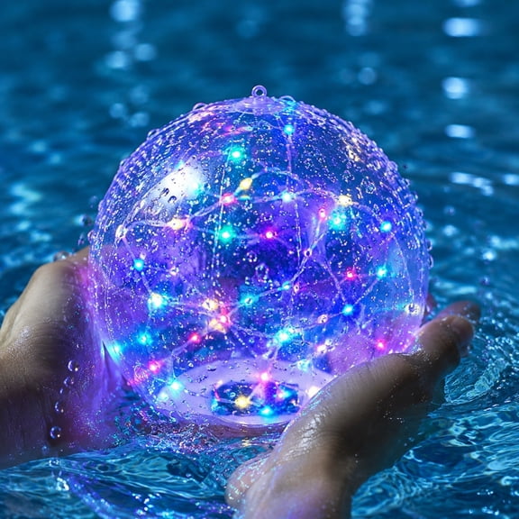 VVQ Solar Powered Floating Pool Light, Inflatable LED Pool Ball with 20 Hours Glow, Waterproof Hanging Lamp for Swimming Pool Pond Patio Garden Wedding Party Holiday Decoration, Yellow