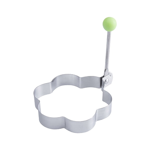 VVQ Stainless Steel Pancake Ring, Omelet Egg Ring with Non Stick Folding Handle, Cooking Rings for Breakfast with 5 Shape Molds 1pack
