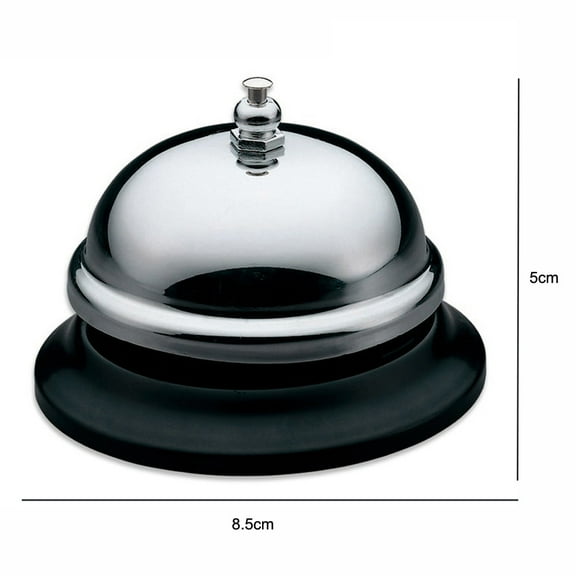VVQ Steel Call Bell for Hotel Reception Desk, Classic Service Bell with Metal Construction for Restaurant Kitchen, Desk Bells for Front Desk Service with Durable Silver Finish