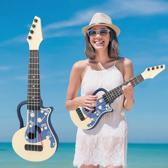 VVQ Ukulele Musical Instrument with Soft Nylon Strings, Portable Beginner Guitar for with Tunable Pegs, Ukuleles for Age 3+ for Early Education Birthday Gift, Blue