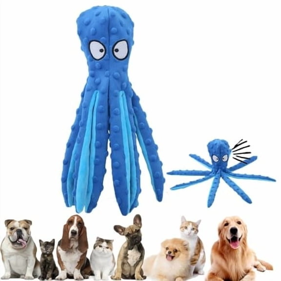 VVQ Upgrade Squeaky Dog with Safe Polyester Material, Durable Interactive Puzzle Dog for Tug-of-War Hide-and-Seek, Dog for Play with Built-In Squeaker Easy to Clean, Blue