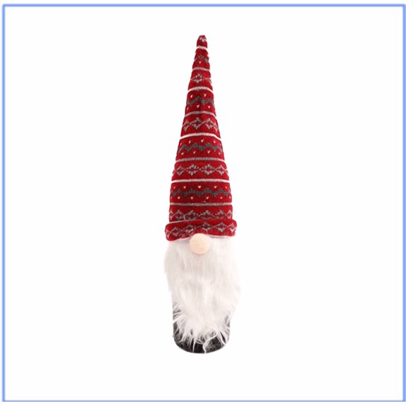 VVQ Velvet Santa Claus Red Wine Cap, Jolly Santa Wine Bottle Hat for Christmas Parties, Festive Wine Bottle Topper for Gift Giving Holiday Table Settings 750ml-1.5L