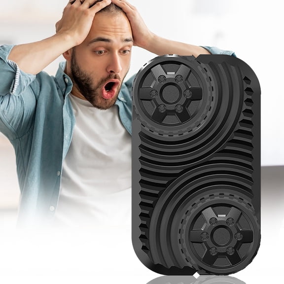 VVQ Wheel Rolling Infinite Push Card, Cool Palm Handheld Fidget, Unique Endless Push Card Game Portable Decompression Gadget for Office Home, Black