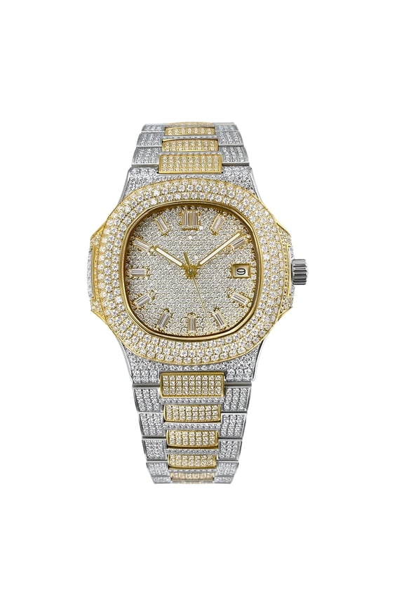 14.3CT VVS Moissanite Mechanical Watch, Collection of 2640 D Color Moissanite Stones,Stainless Steel Tester Passed with Fast Delivery