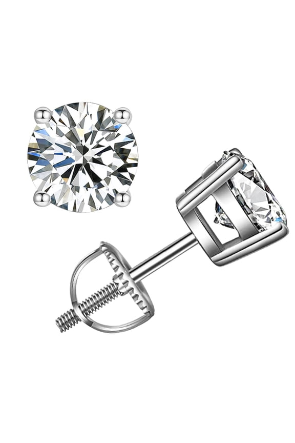 VVS Moissanite White Gold Plated Luxury Earring Shandmade Customized Stud Earrings Party Jewelry for Women