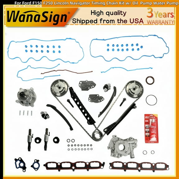Timing Chain Kit w/ Oil Pump Water Pump Gasket Set For 07-14 Ford F150 F250 Lincoln Navigator 5.4L