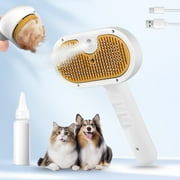 VVWVVW Steam Brush Pet Grooming & Spray - 3-in-1 Depilation Tool for Dogs & Cats - Steam Water Brush for Long/Short Hair - Includes Self-Cleaning with Empty Water Bottle