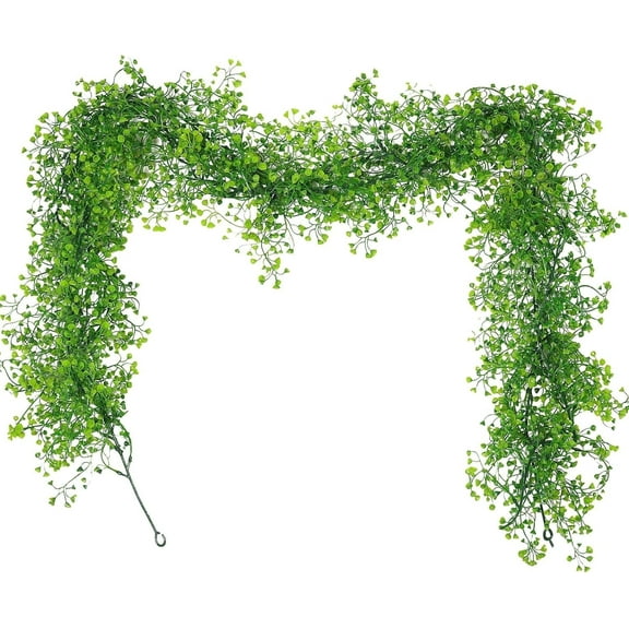 VVYXX 2Pack 5.58FT Fall Garland Leaf, Hanging Vine Garland Artificial Autumn Foliage Garland Thanksgiving Decor for Home Wedding Fireplace Party Christmas,GREEN