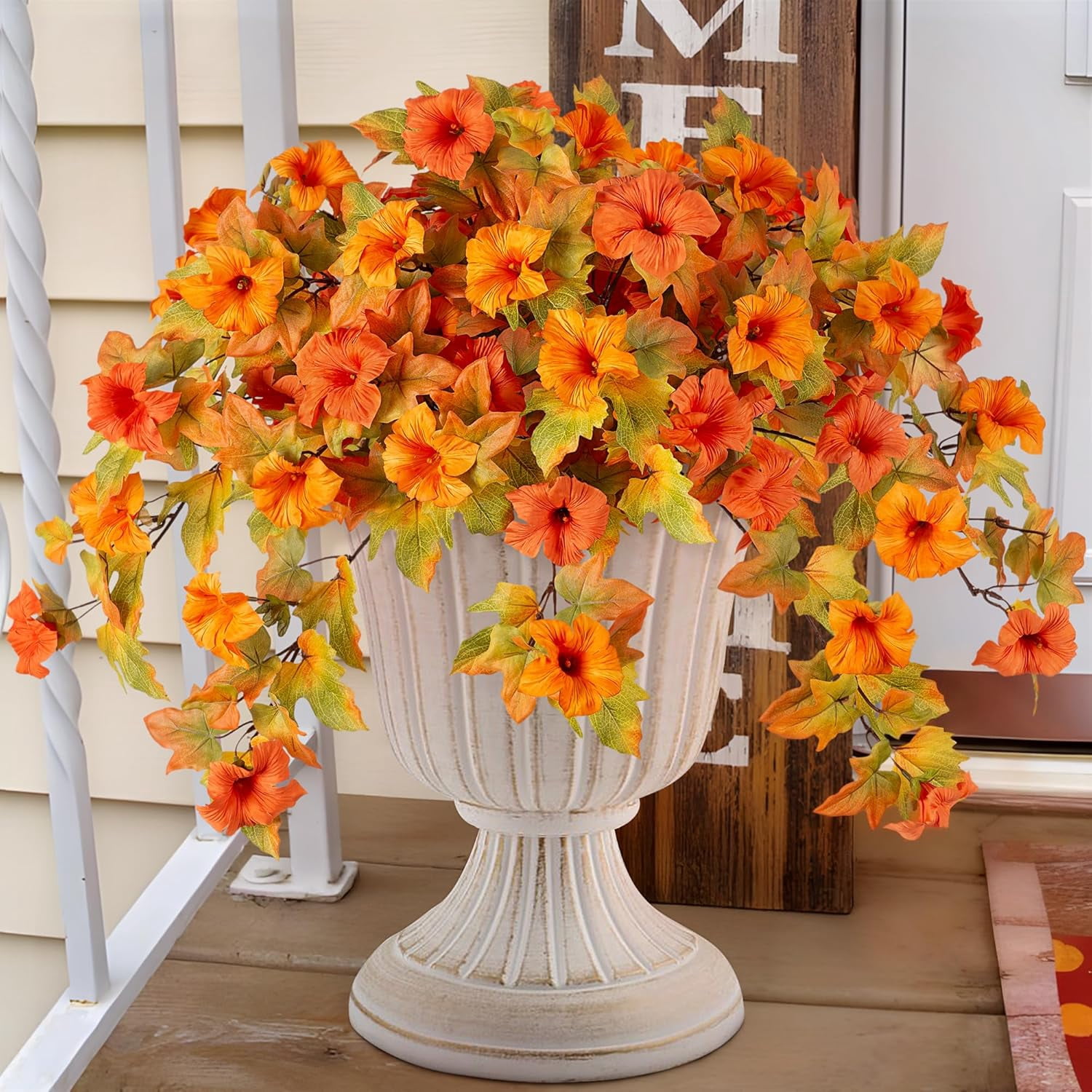 VVYXX 2Pcs Artificial Hanging Flowers Outdoor Fall Decor Autumn Fake ...