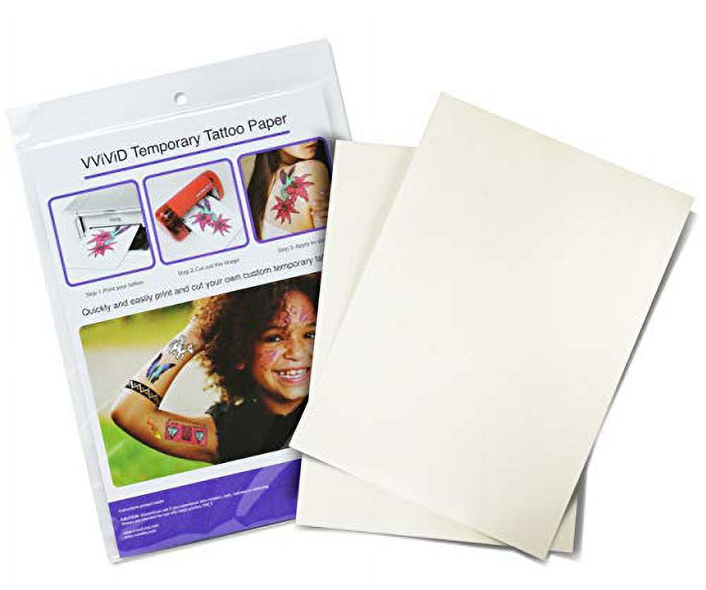VViViD Inkjet Printable Temporary Rub-On Tattoo Paper 2-Sheet Pack