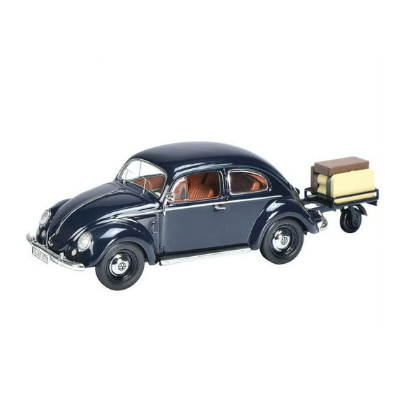 VW Beetle (with Trailer) 1:43 scale Diecast Model Car in Storm Blue by Schuco