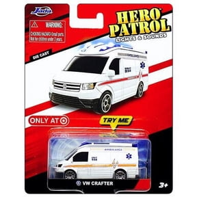 VW Crafter Ambulance White 1/64 with Lights & Sounds Jada Hero Patrol
