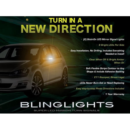 VW Golf Side Mirrors LED Turnsignal Indicator Light Kit Mirror Blinkers Turn Signals
