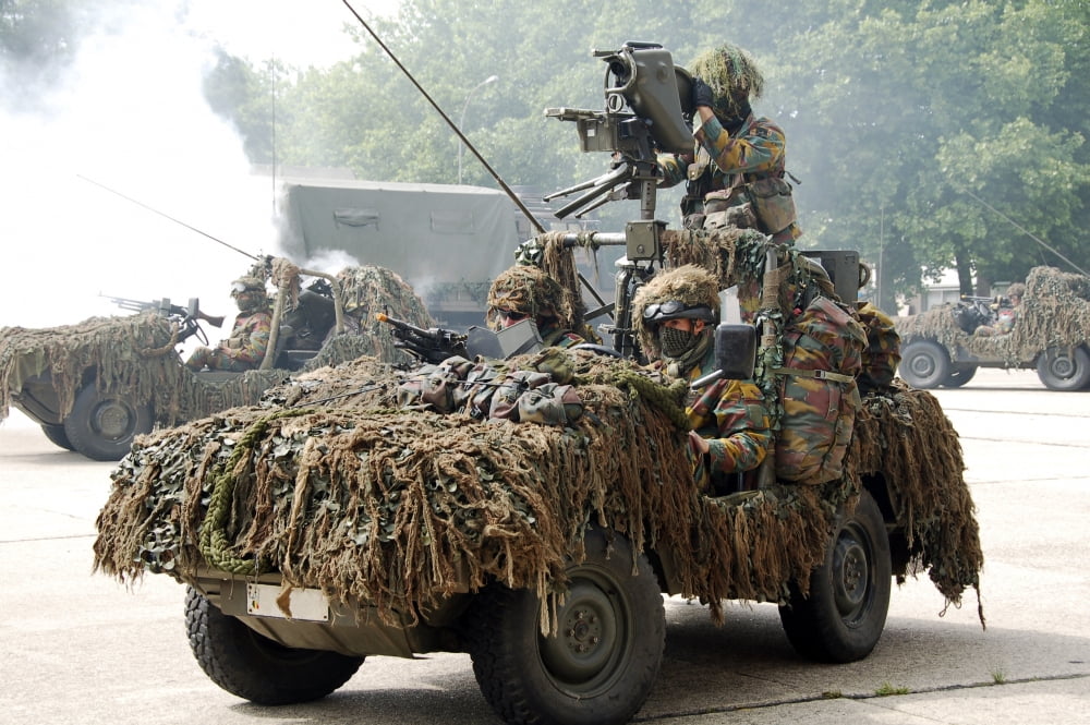 VW Iltis Jeeps used by scout or recce teams from the Belgian Army Canvas Art - Luc De JaegerStocktrek Images (17 x 12)