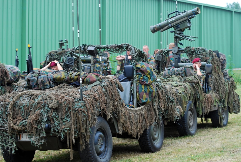VW Iltis jeeps of a recce (scout) unit of the Belgian Army Canvas Art - Luc De JaegerStocktrek Images (34 x 23)
