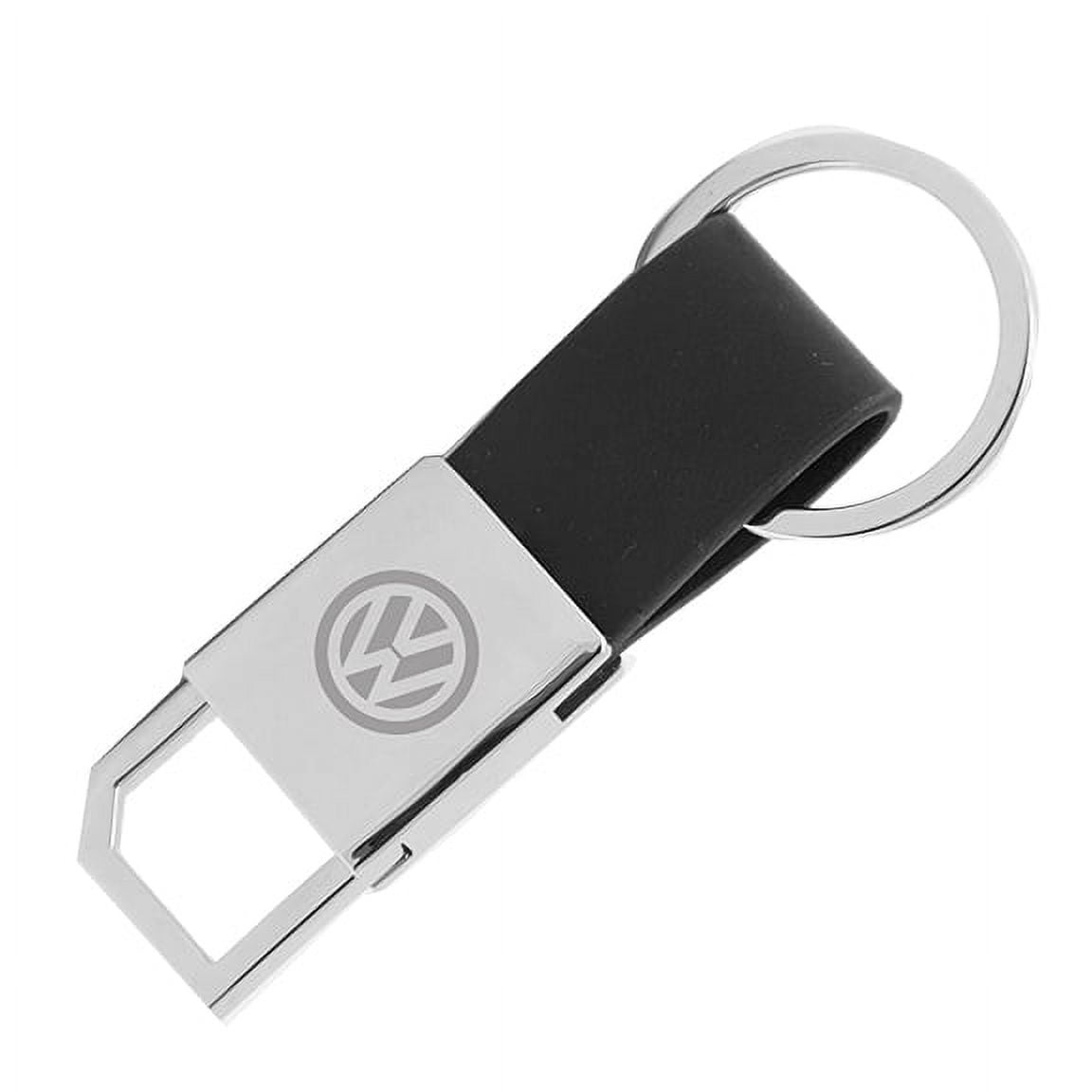 VOLKSWAGEN key fob, keychain white leather :: capforwheel