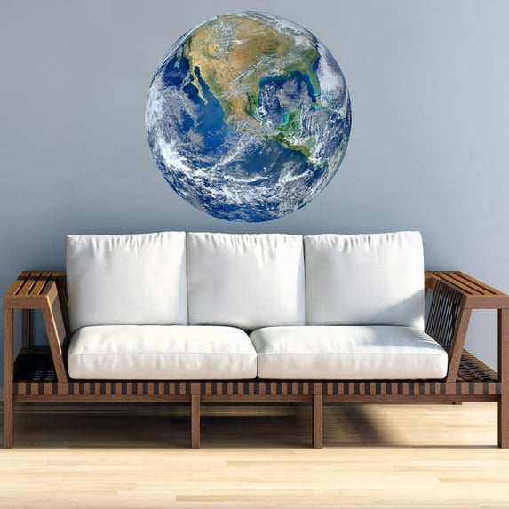 VWAQ 3D Globe Wall Decal - Earth Vinyl Sticker, Planet Earth Wall Art - PAS26 (28" Diameter)