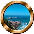 thumbnail image 1 of VWAQ 3D Ocean View Wall Decal Sea Porthole Peel And Stick Decor VWAQ-BP38 (24" Diameter), 1 of 2