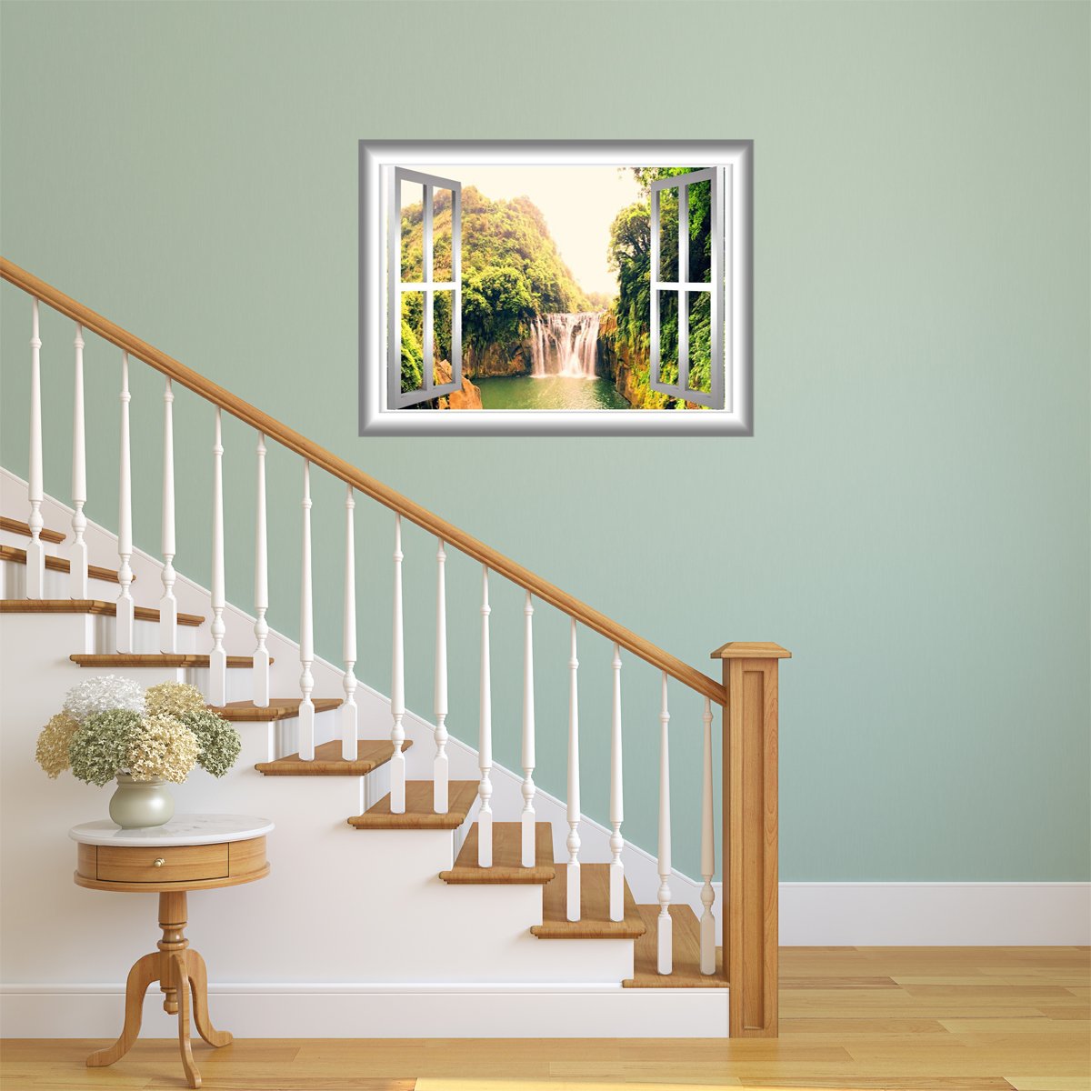 VWAQ 3D Window Decal Wall Sticker Waterfall Mural Peel and Stick Art ...