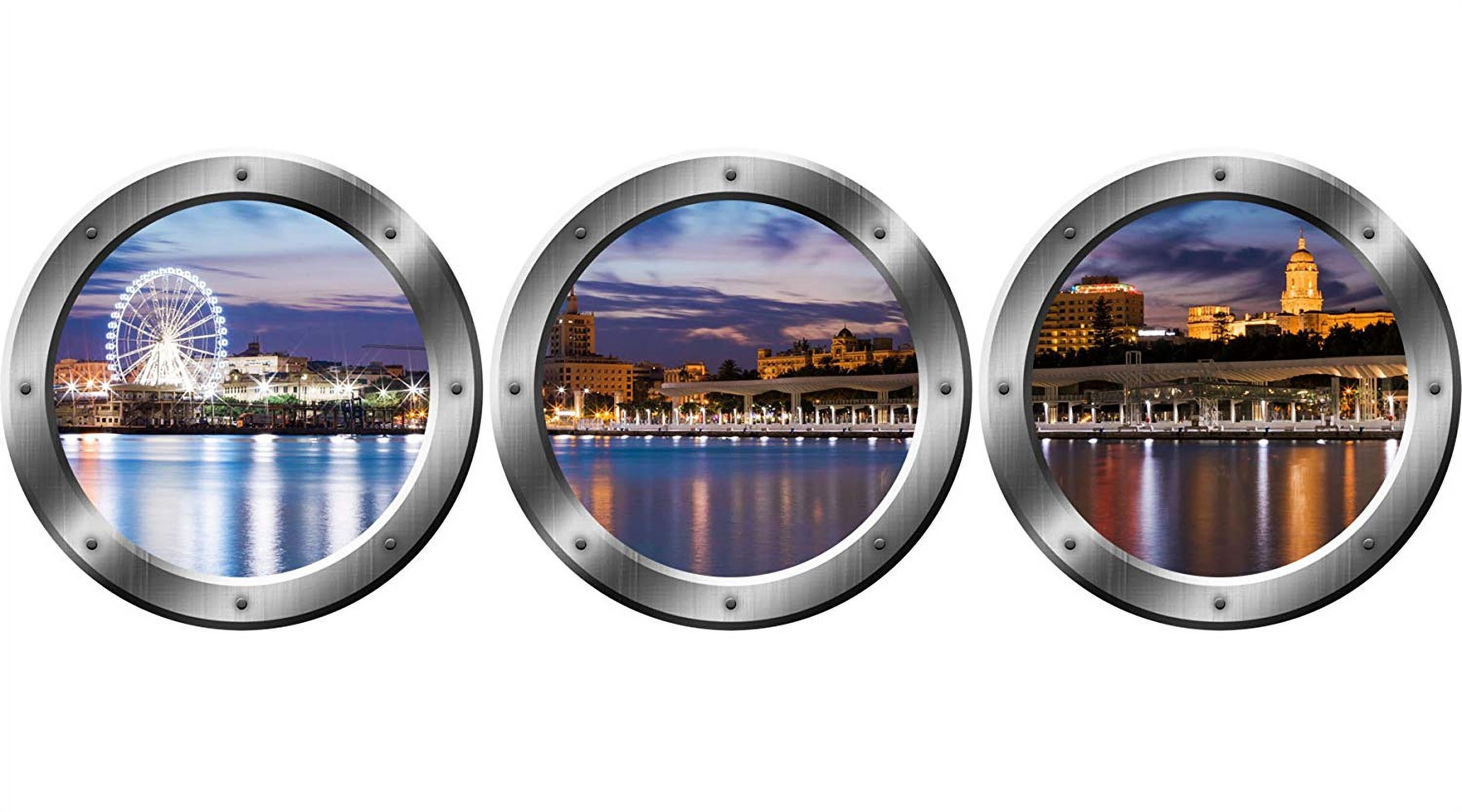 VWAQ 3D Window View Wall Sticker, London Skyline Cityscape Decal ...