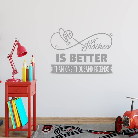VWAQ A Brother is Better Than One Thousand Friends Boys Room Wall Decal Quote