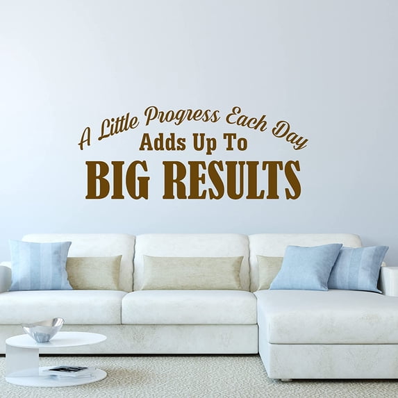 VWAQ A Little Progress Each Day Adds Up to Big Results Motivational Home Decor Inspirational Wall Decal
