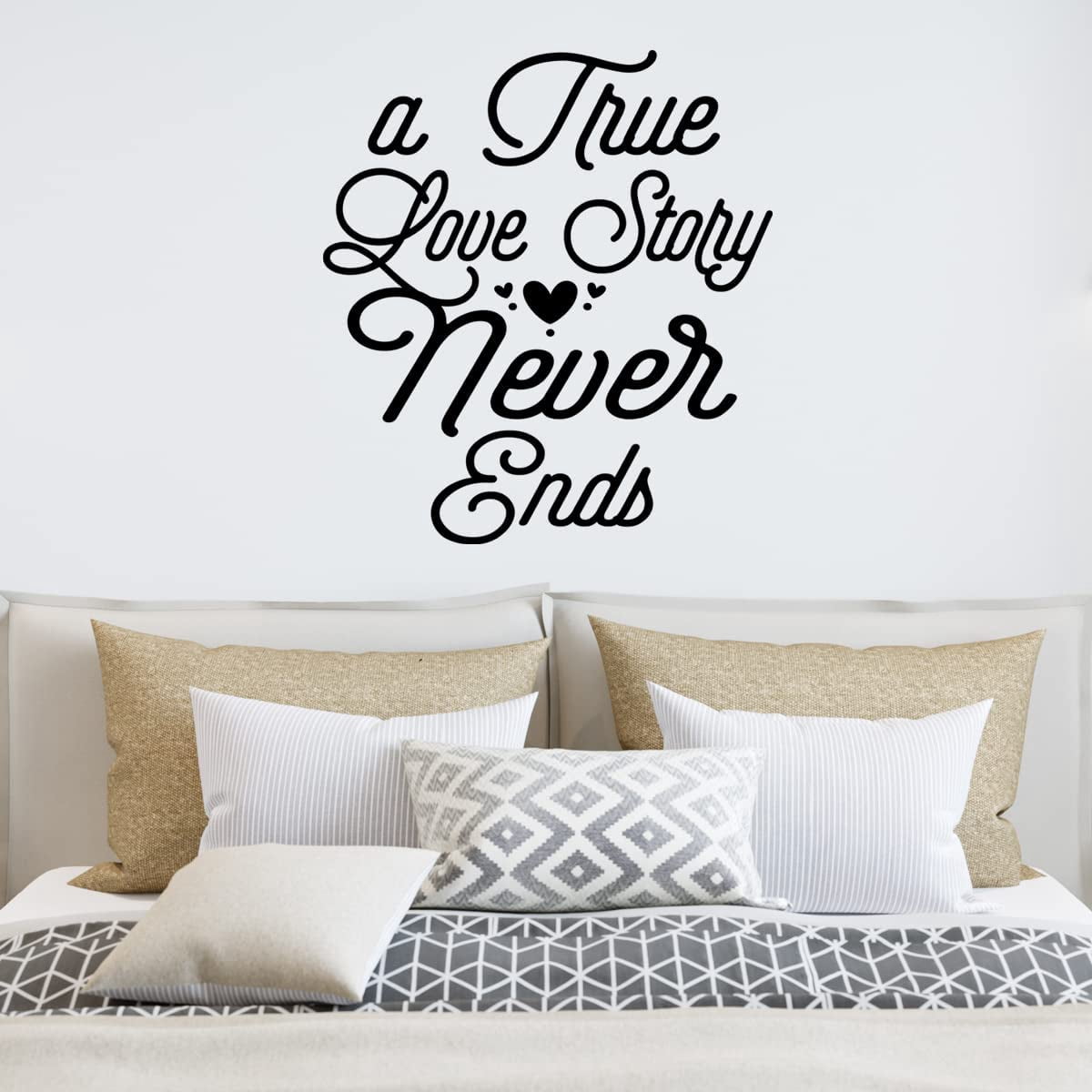VWAQ A True Love Story Never Ends Vinyl Wall Decal Marriage Quote Home ...