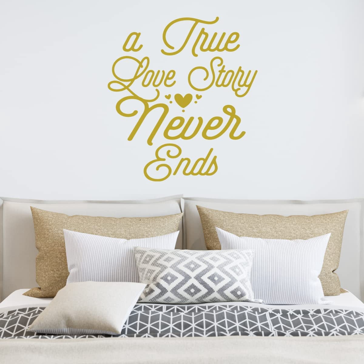 VWAQ A True Love Story Never Ends Vinyl Wall Decal Marriage Quote Home ...