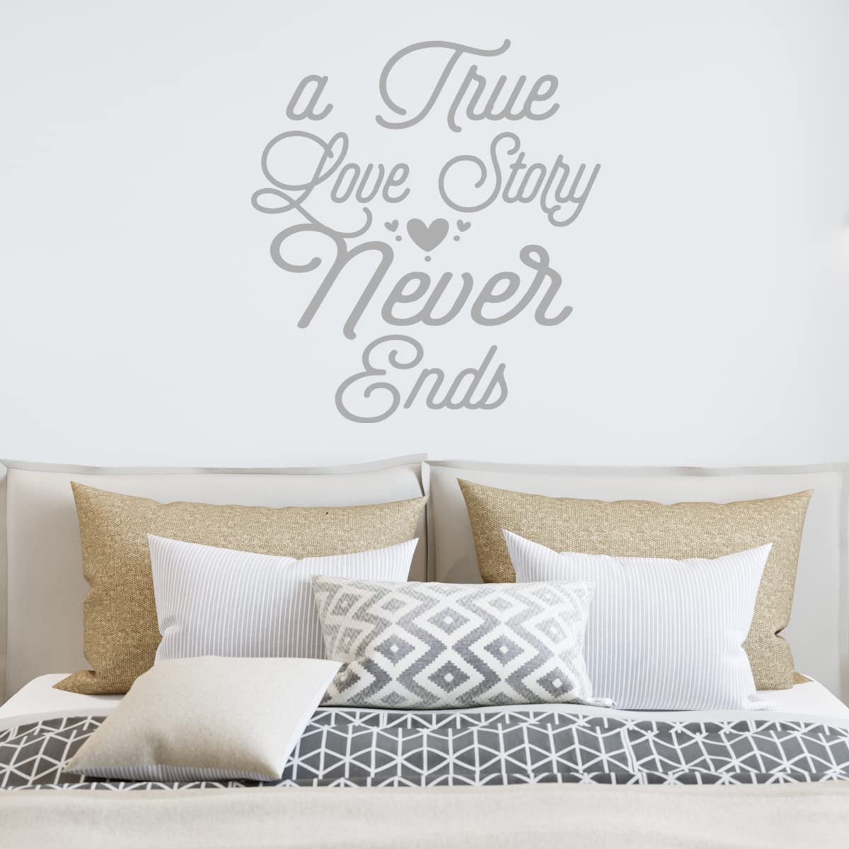 VWAQ A True Love Story Never Ends Vinyl Wall Decal Marriage Quote Home ...