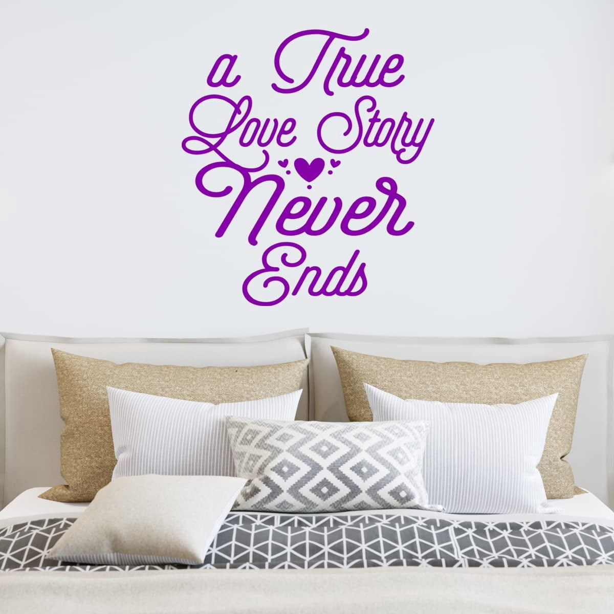 VWAQ A True Love Story Never Ends Vinyl Wall Decal Marriage Quote Home ...