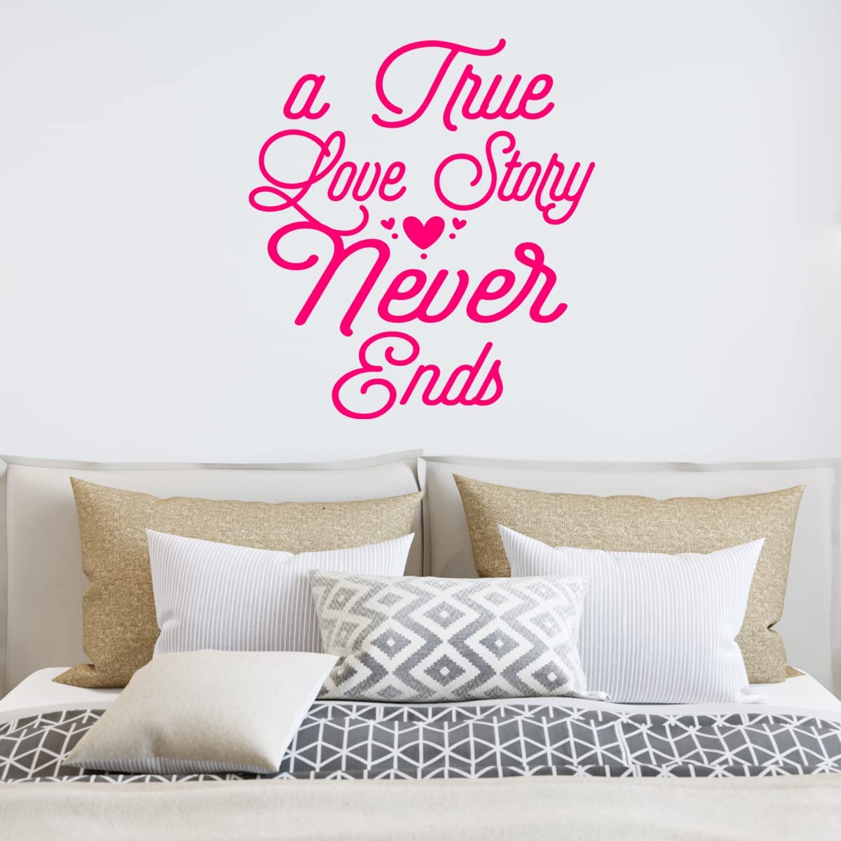 VWAQ A True Love Story Never Ends Vinyl Wall Decal Marriage Quote Home ...