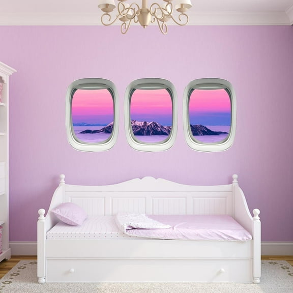 VWAQ Airplane Decals For Kids Room - Aviation Wall Decor Plane Window Clings - PPW41