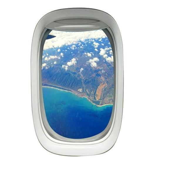 VWAQ Airplane Window Decals Ocean View Wall Art Peel and Stick Aviation Decor VWAQ-PW30