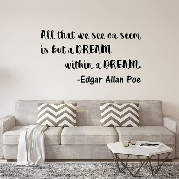 VWAQ All That We See Or Seem is But A Dream Within A Dream Wall Decal Edgar Allan Poe Quote