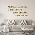 thumbnail image 1 of VWAQ All That We See Or Seem is But A Dream Within A Dream Wall Decal Edgar Allan Poe Quote, 1 of 1