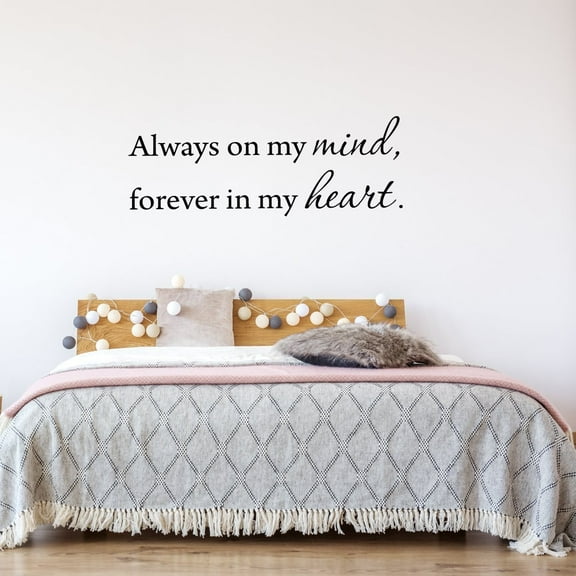 VWAQ Always On My Mind Forever In My Heart Love Wall Decals Inspirational Quotes - 564