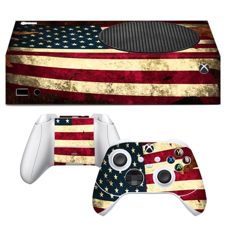 VWAQ American Flag Skin For Xbox Series S Console and Controllers - Vinyl Wrap To Fit Xbox Series S - XSRSS12 [video game]