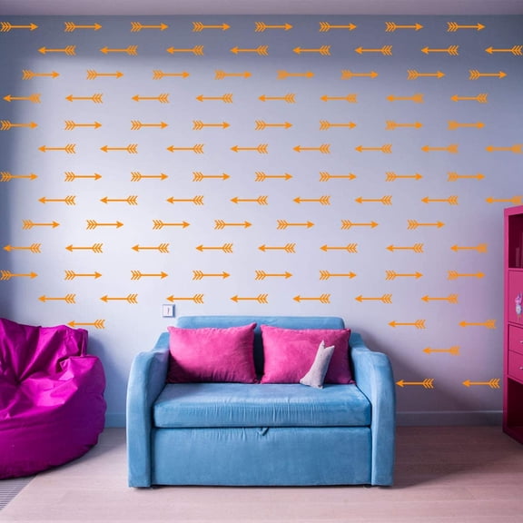 VWAQ Arrows Wall Stickers Peel and Stick Bedroom Patterns Shapes Decals Decor - 100 Pcs