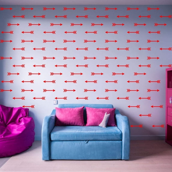 VWAQ Arrows Wall Stickers Peel and Stick Bedroom Patterns Shapes Decals Decor - 100 Pcs