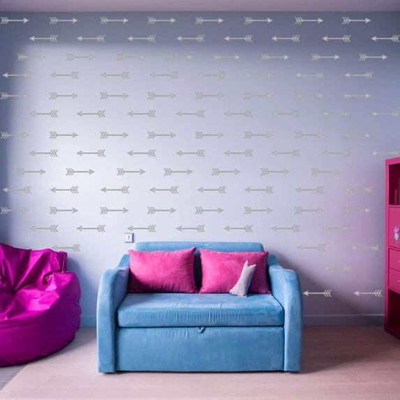 VWAQ Arrows Wall Stickers Peel and Stick Bedroom Patterns Shapes Decals Decor - 100 Pcs